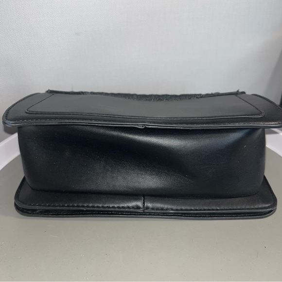 New Badgley Mischka Denim Studded Quilted Crossbody - Picture 3 of 6